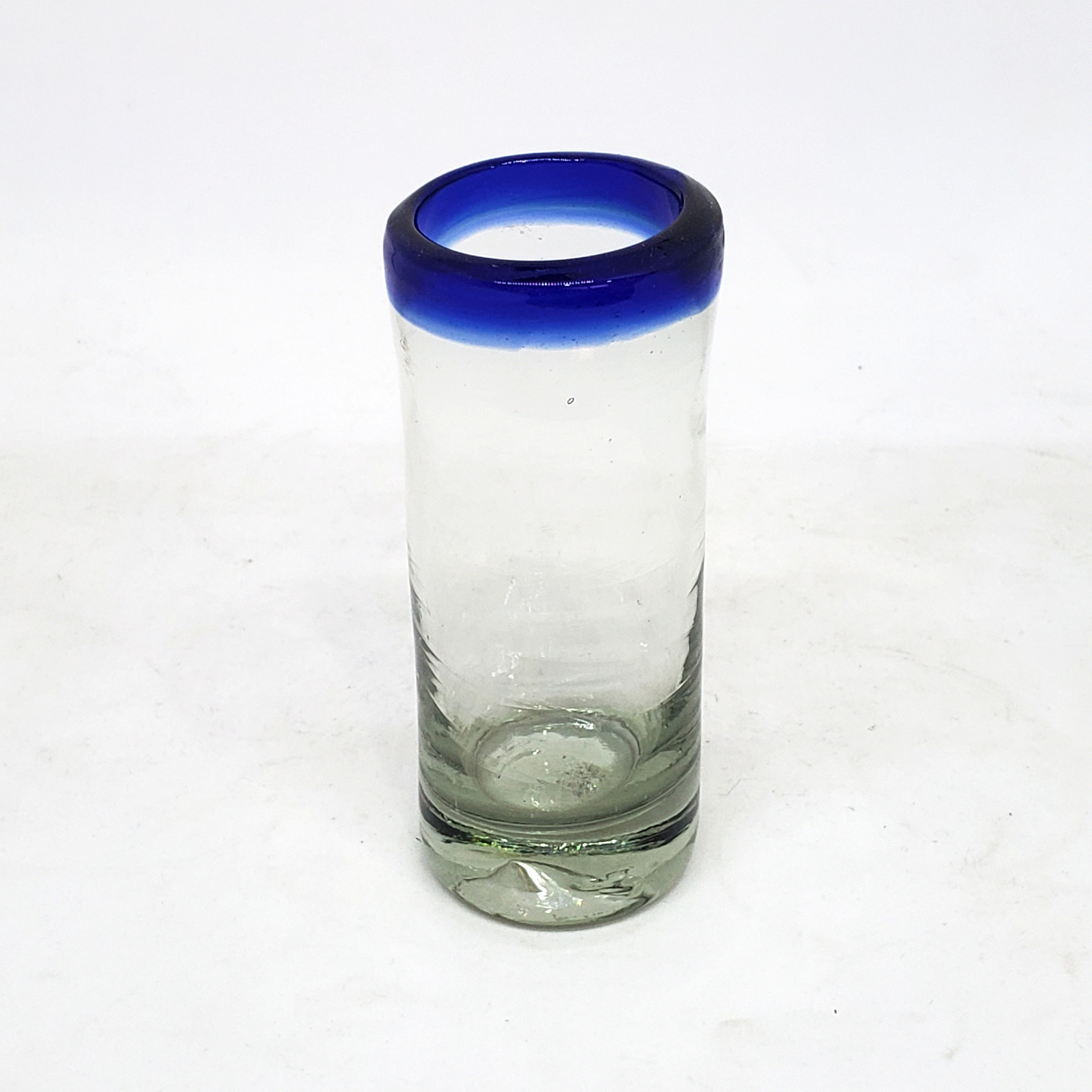 Wholesale Tequila Shot Glasses / Cobalt Blue Rim 2 oz Tequila Shot Glasses  / These shot glasses bordered in cobalt blue are perfect for sipping your favorite tequila or any other liquor.